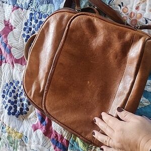 Latico full leather brown backpack